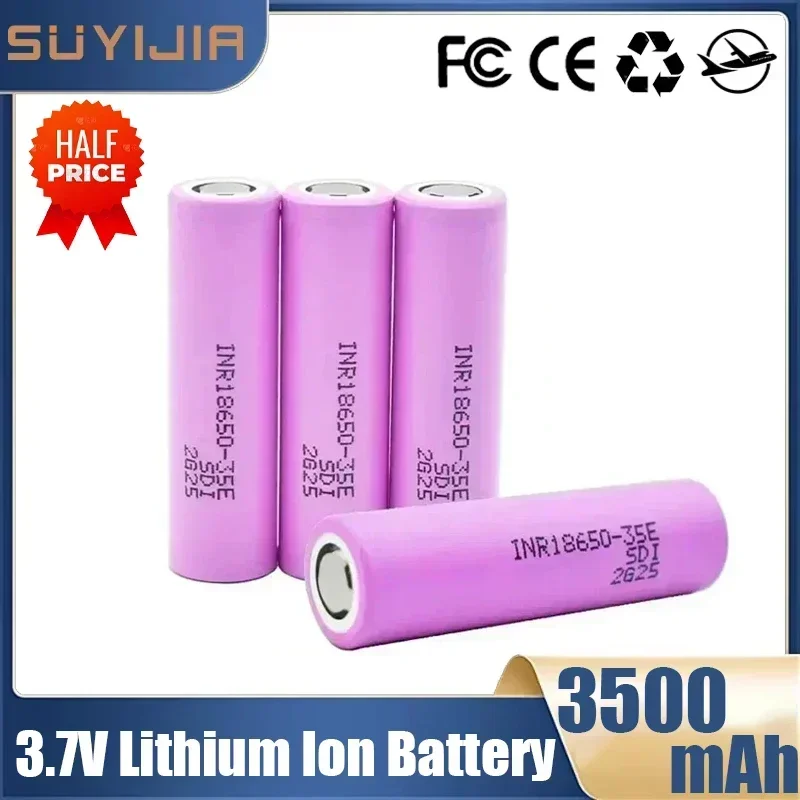 INR18650 35E Lithium Ion Battery 3.7V 3500mAh 25A Discharge 18650 Screwdriver Flashlight Rechargeable Battery High Quality