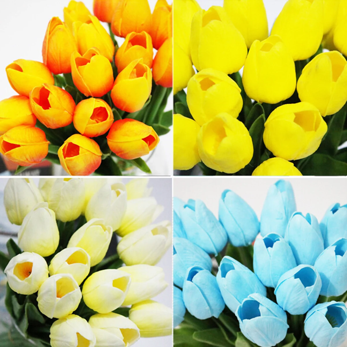 

12 Pcs Mini Tulips Artificial Flowers Aritificial for Decoration Decorative Yellow Fake