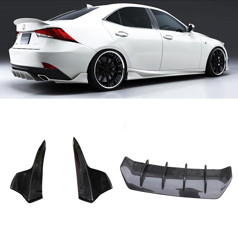 

Real Carbon Fiber Rear Bumper Lip Diffuser Protector With Splitter for LEXUS IS300 IS350 IS F Sport Sedan FRP 4 Door 2017-2020