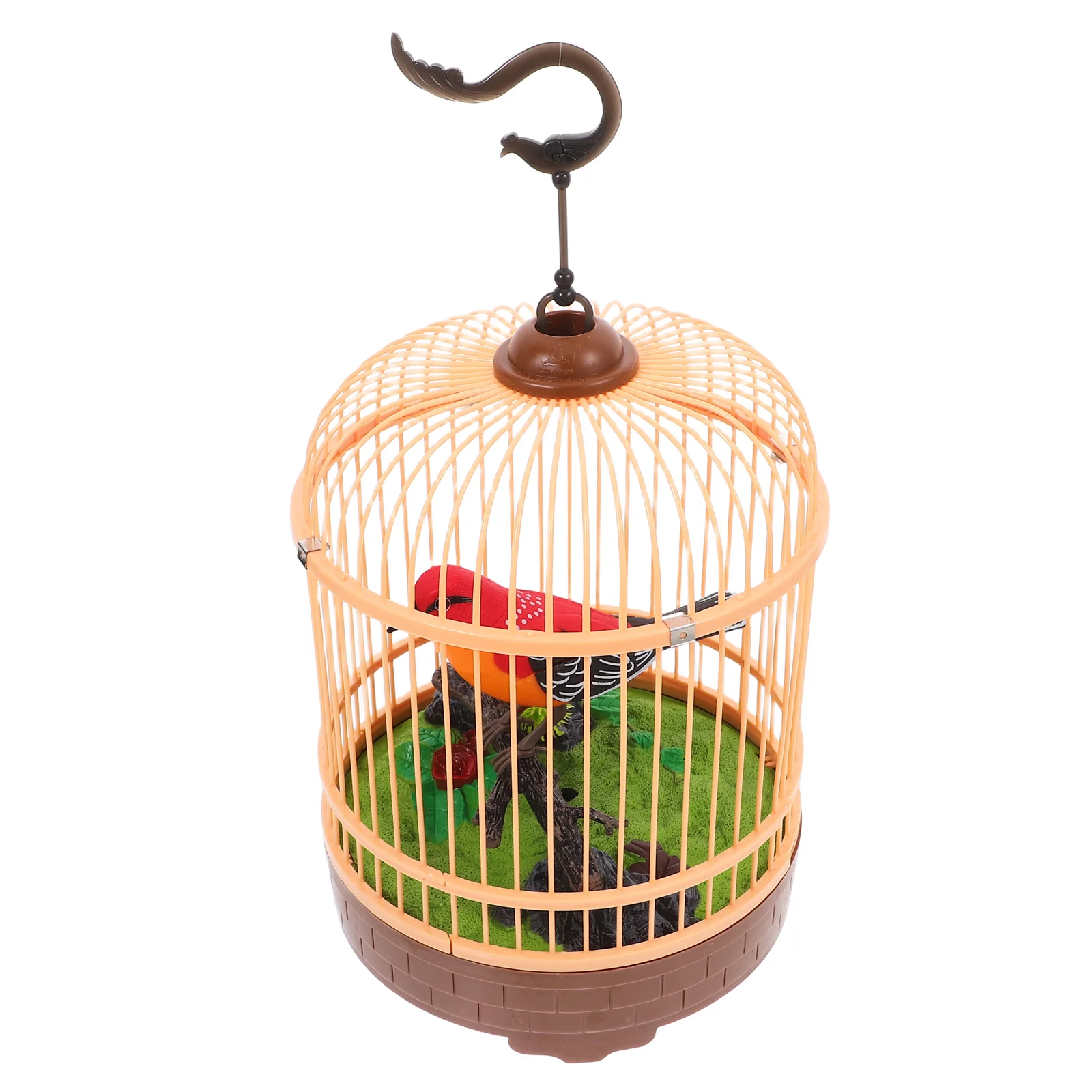 ของเล่นตลกอะคูสติก Interactive BIRD CAGE Induction ขัดเสียงควบคุมพลาสติกตกแต่ง