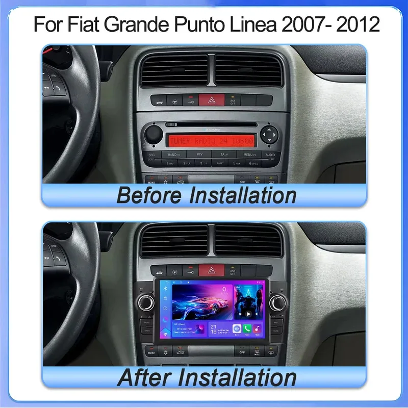 7 inch Android Auto For Fiat Grande Punto Linea 2007- 2012 Stereo Navigation DVD Multimedia Video Player 4G Carplay Car Radio