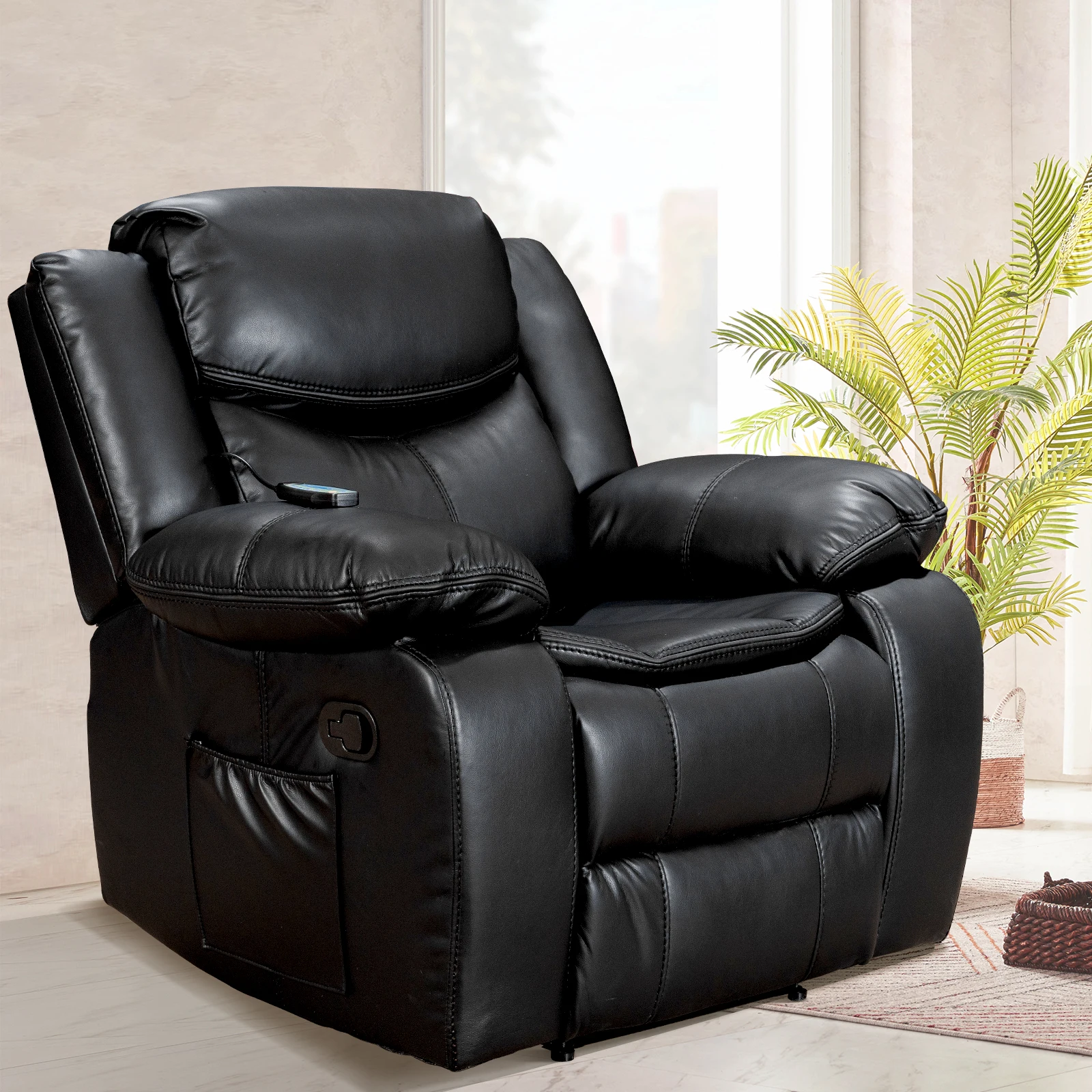 KISSLIVE Massage Heated Recliner Chair, 37