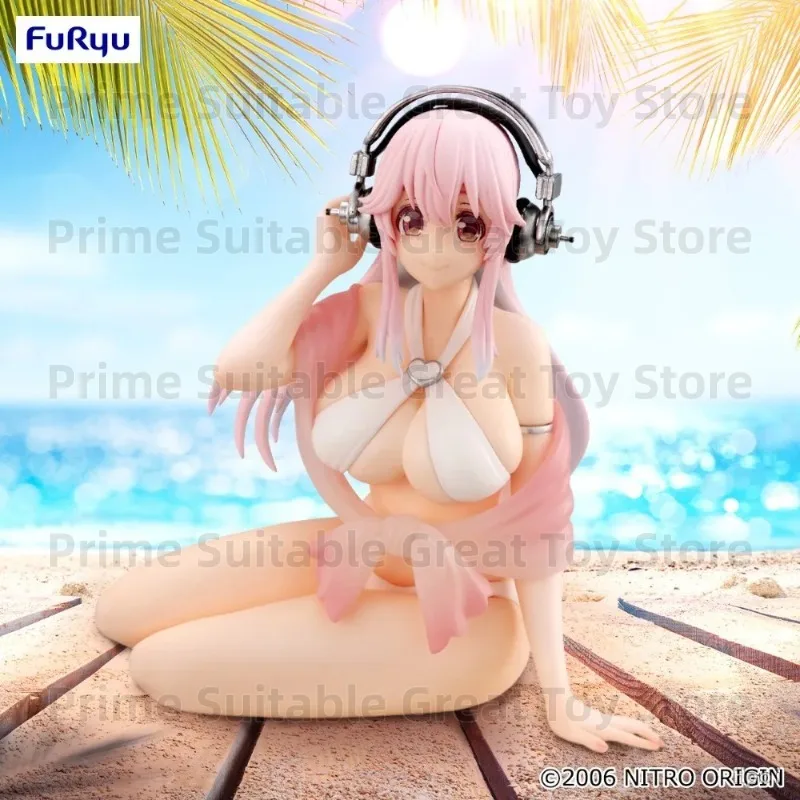 【In Stock】FuRyu Super Sonico Noodle Stopper White Bikini Ver 11cm Anime Figure Model Toy Gift&Collection