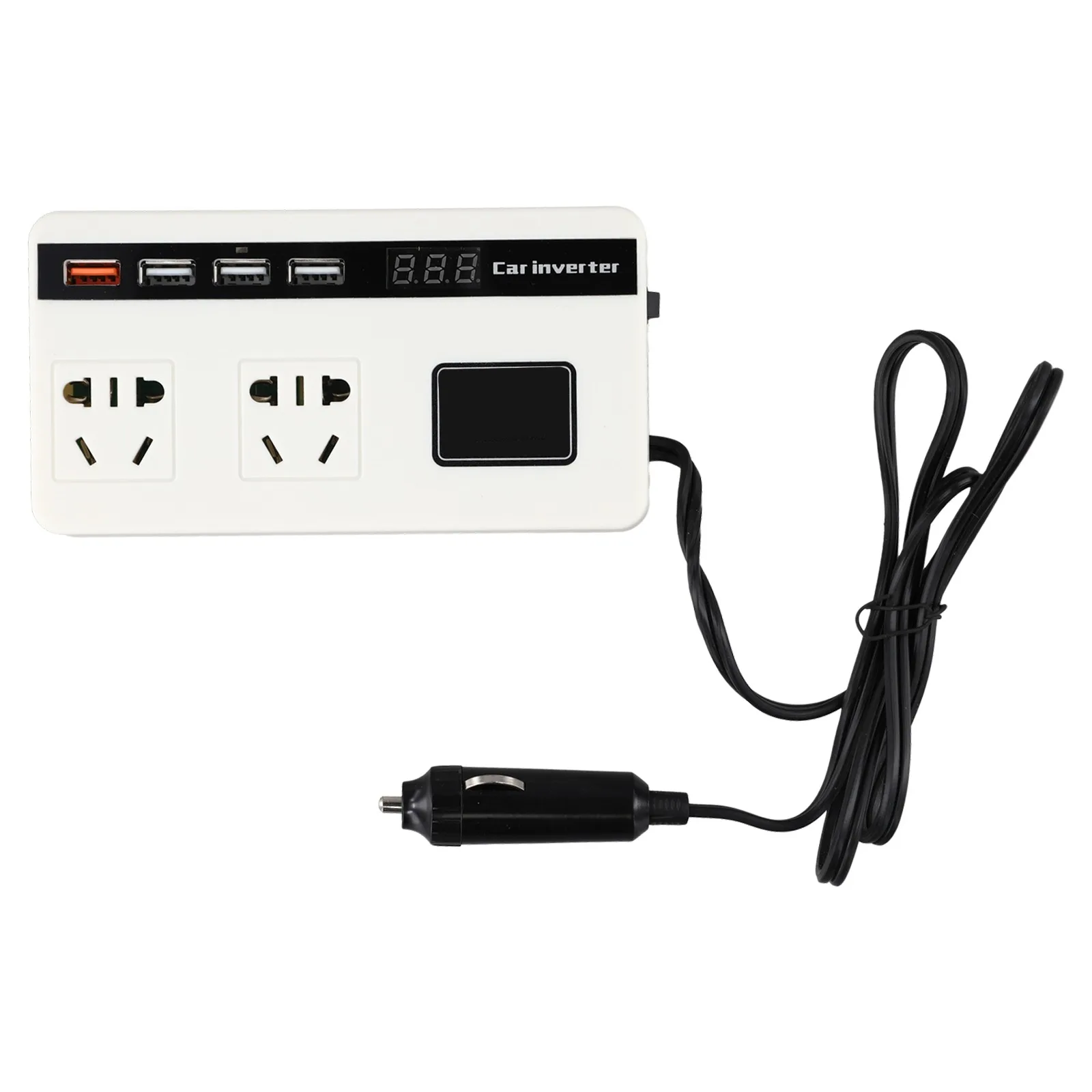 DC To AC Converter 12V Outlet Adapter Built-in Protection Fast Charging Capability Travel Friendly Inverter Device