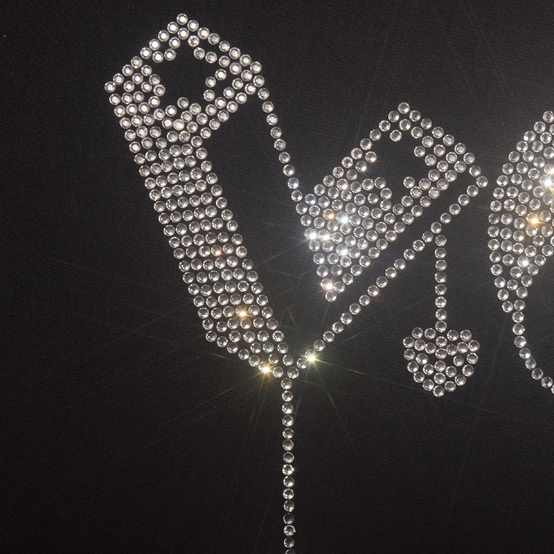 DIY Fashion Rhinestone Patch LOVE: Hot Pressed Rhinestone Patch for T-Shirts, Hoodies and Jeans