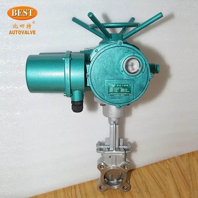 CZ-DXZ43 WCB 304 cf8m Stainless Steel Actuator Motor Operated Electric Motorized ac 380v flange Knife  Gate Valve