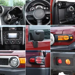 ABS Matte black For Toyota FJ Cruiser 2007-2021 Dashboard Steering Wheel Door Trim Rearview Mirror Cap Taillight Fog Light Trim