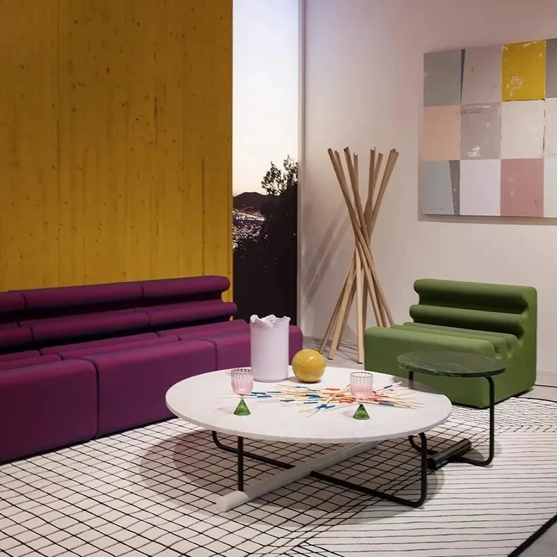 

Minimalist Wave Single Sofa Exhibition Hall Lobby Trendy Leisure Chair