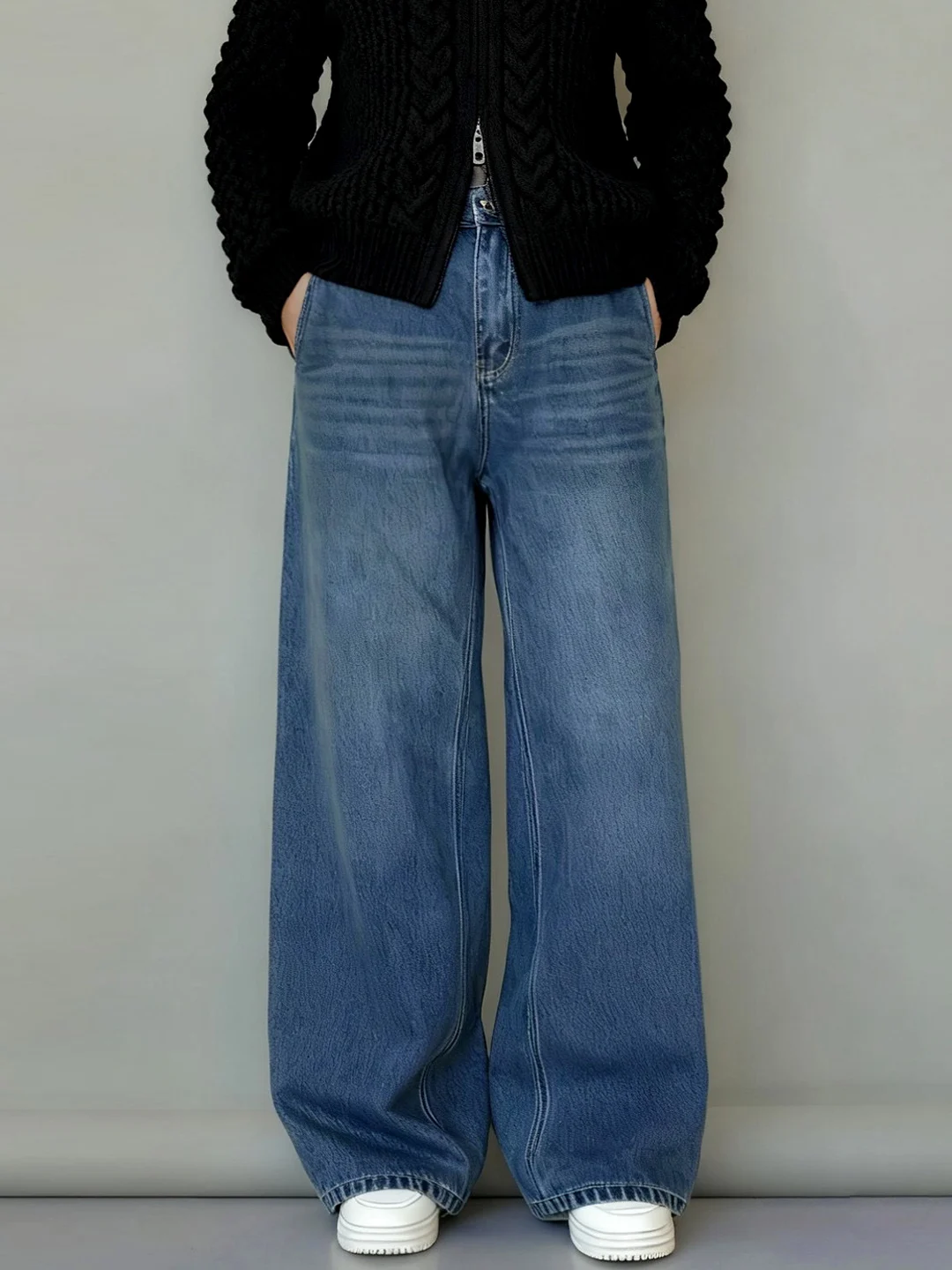 

Джинсы Jolan Multi 2025 Four Seasons с широкими штанинами, прямого кроя, с боковыми карманами, повседневные, из хлопкового денима, женские, модные