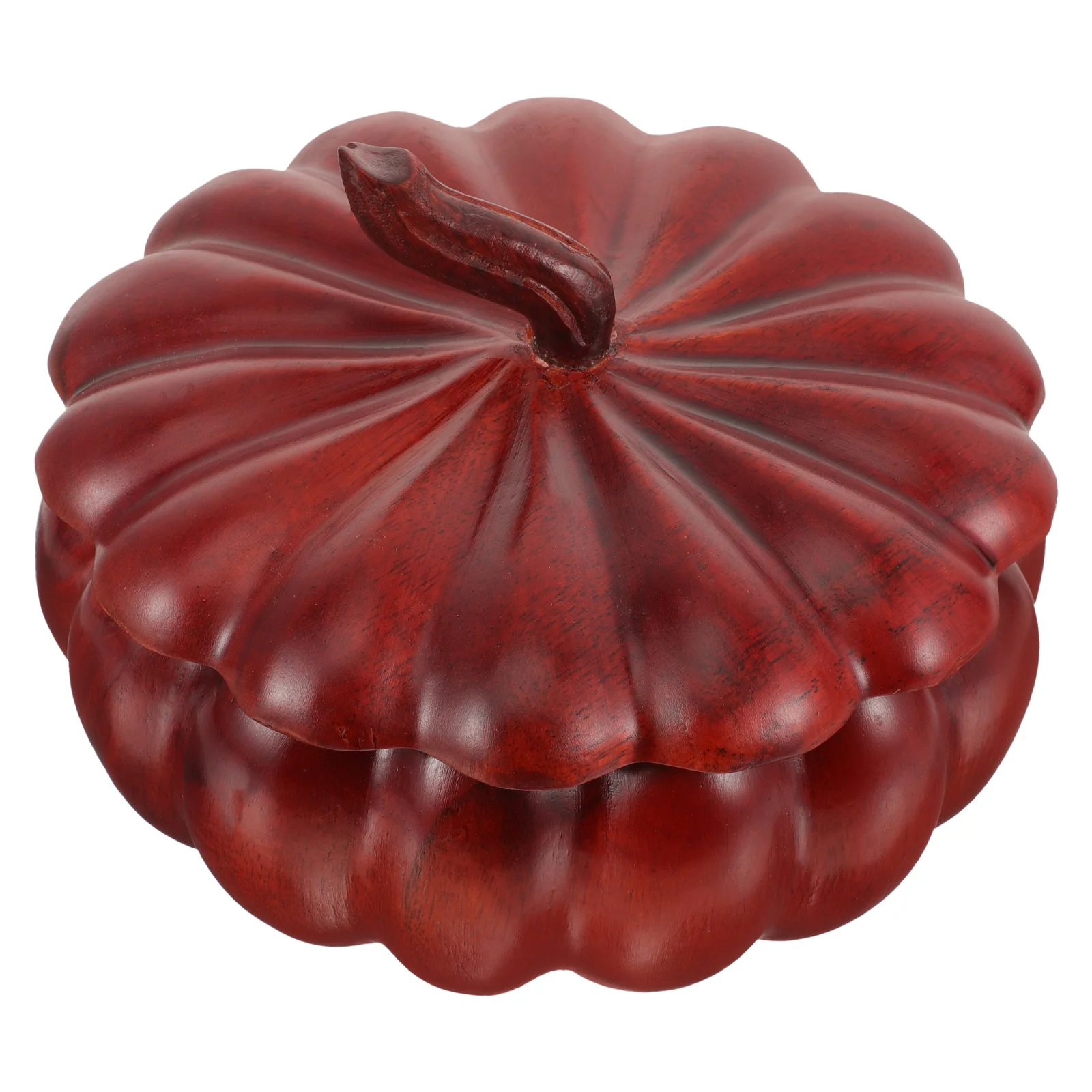 

Pumpkin Shaped Storage Jar Wood Material Smooth Finish Retro Style Tea Organizer For Tea Snack Bean Sugar Candy Storage Jar