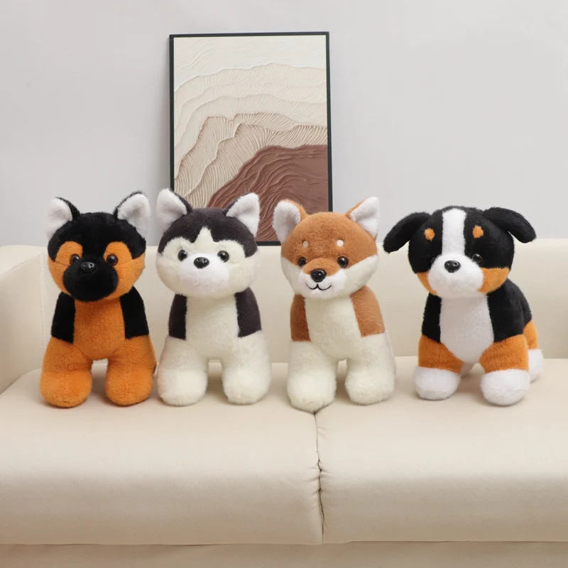 

30cm Simulation Dog Plush Toy Bernese Mountain Dog Doberman Pinscher Classic Toys For Kid Collectibles For Dog Lovers