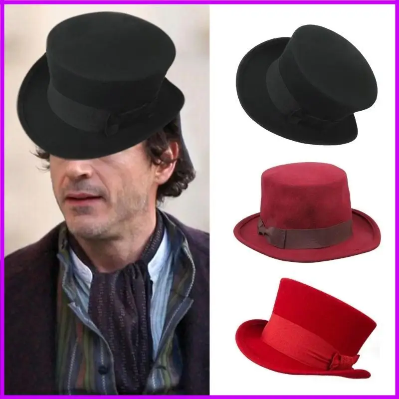 قبعة بنما من الصوف فيدورا غربية قصيرة الحافة قبعة السادة صور الدعائم فيدورا الغربية للرجال والنساء للجنسين #3