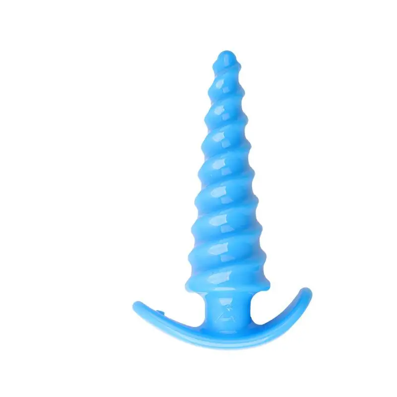 Hoyytu Soft Silicone Spiral Butt Plug Silicone G-Spot Stimulating Butt Plugs Anal Stimulation Pull Bead Dildo Deep Anal Sex Toy