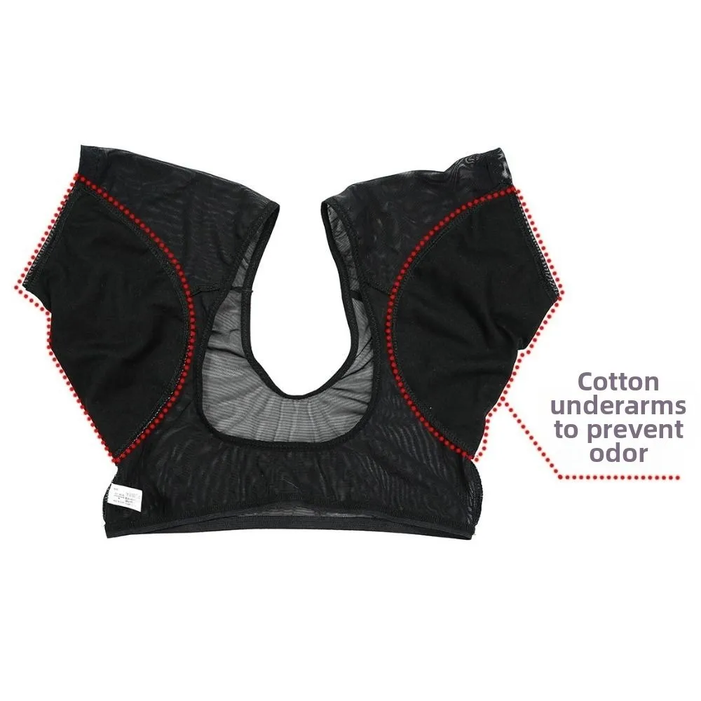 Waschbare T-Shirt-förmige Schweißpads, wiederverwendbare ultradünne Achselpflege-Pads, elastische Mesh-Unterarm-Schweißpads für Kleidung. – Detail 4