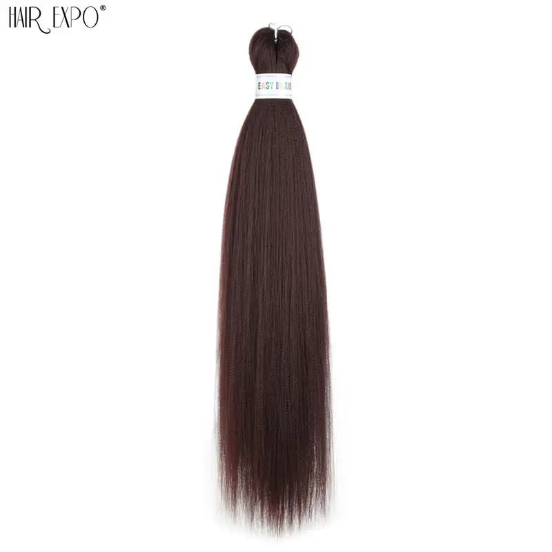 26Inch Easy Braids Hair Synthetic Colourful Pre Stretched Braiding Hair Extensions Jumbo Braids Ombre Yaki Long Straight Hair - Image 45