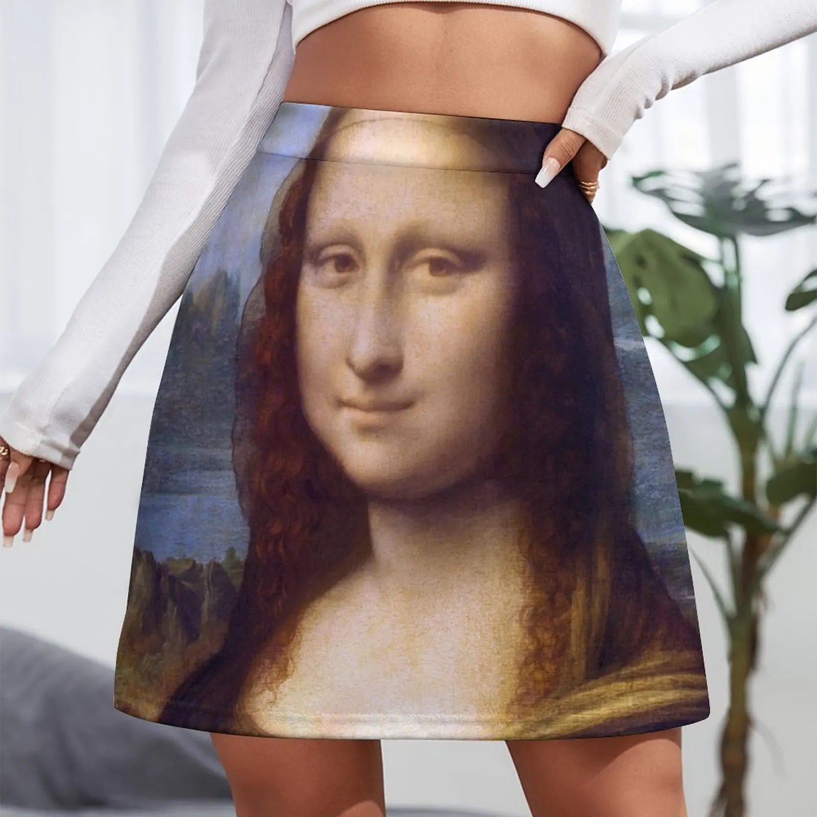 Mona Lisa by Leonardo da Vinci Digitally Restored Colors Mini Skirt dresses for prom Female clothing
