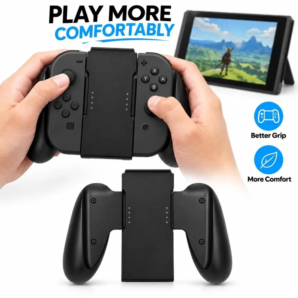 Ergonomic Grip Controller Hand Grip Non-Slip Grip Slide-In Installation Game Controller Grip Full Button Access Stand Function