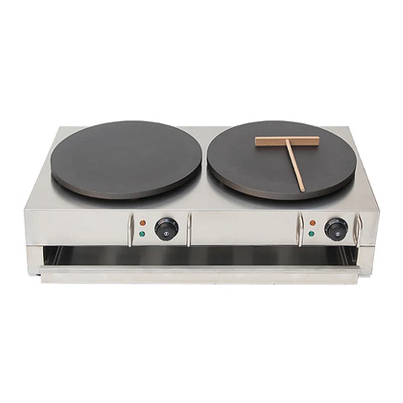 Double Electric Pancake Maker Maquina De Crepes Commercial Frying Pan Double-burner Griddle Furnace Machine Panqueca Elétrica