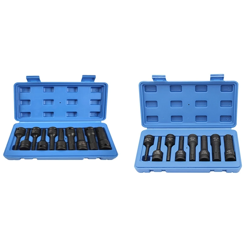 

1/2 Inch Drive Master Impact Hex Bit Set 1/2 Inch Drive Hex Bit Socket Set,Standard Metric Sizes 10Pcs