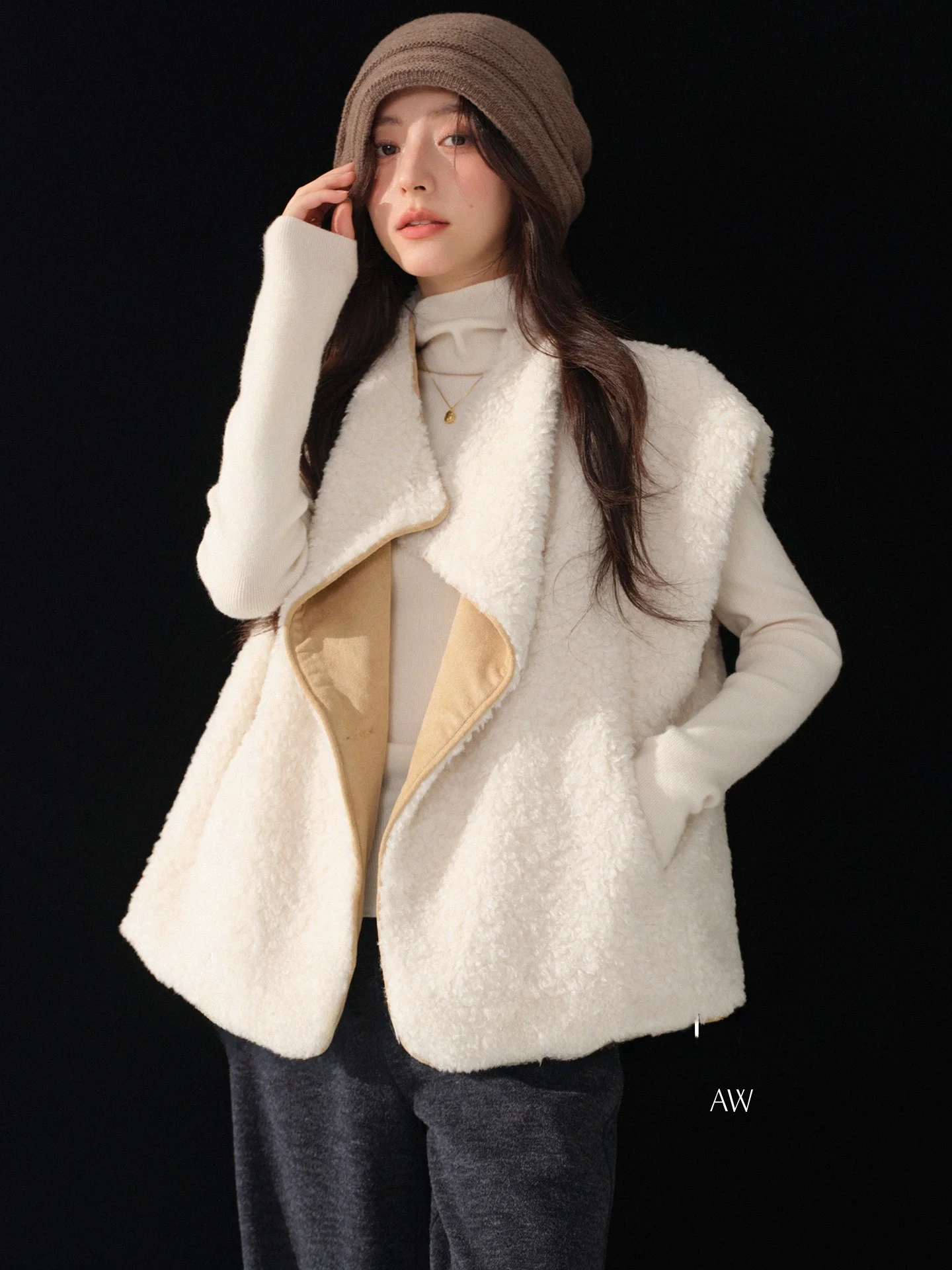 

Женская мягкая жилетка из искусственного меха, свободная, для зимы, с воротником-стойкой, теплая, повседневная, из полиэфирного волокна