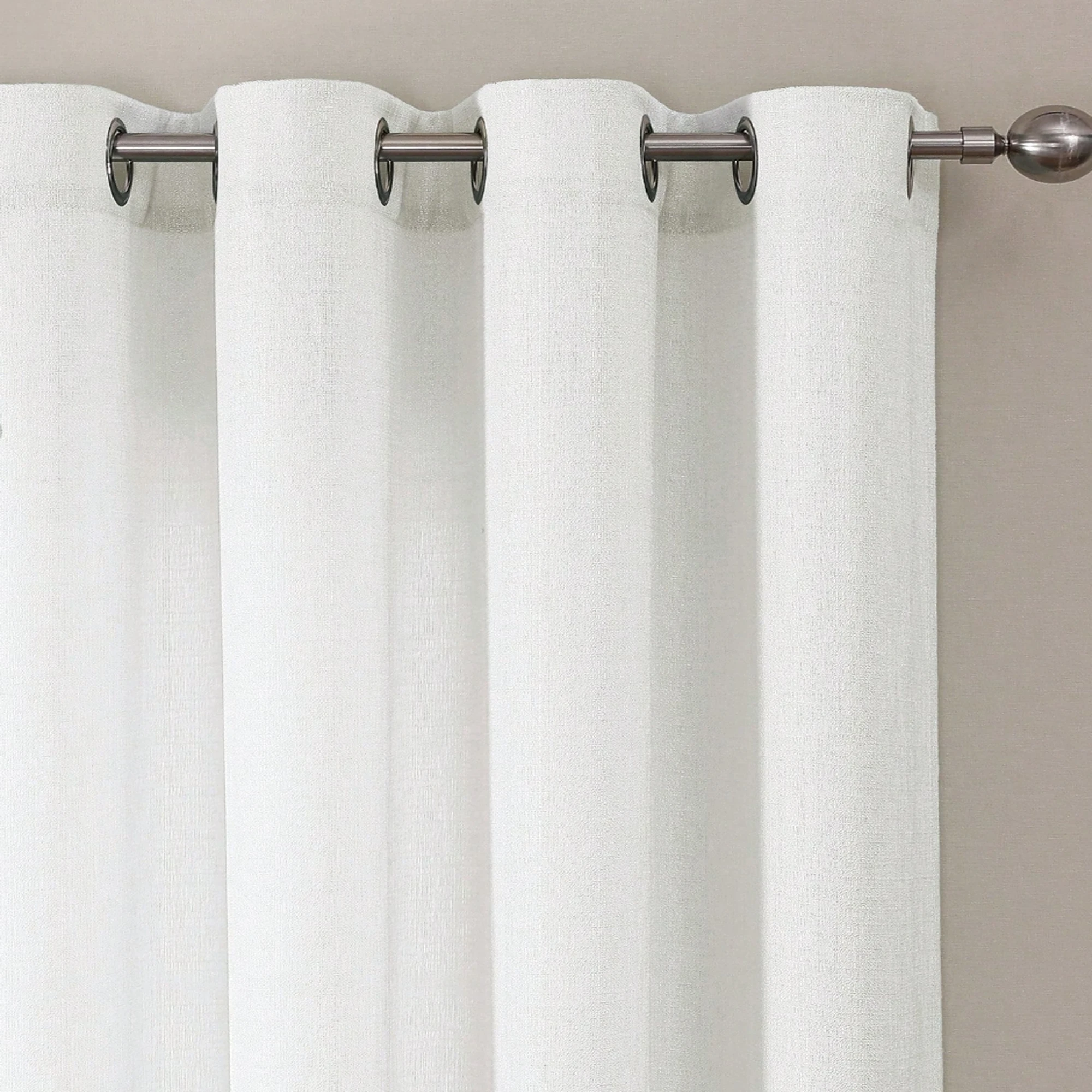 High Breathability Linen White Sheer, Light Filtering Semi-Blackout Voile, Modern Minimalist Ready-Made Drapes for Living Room