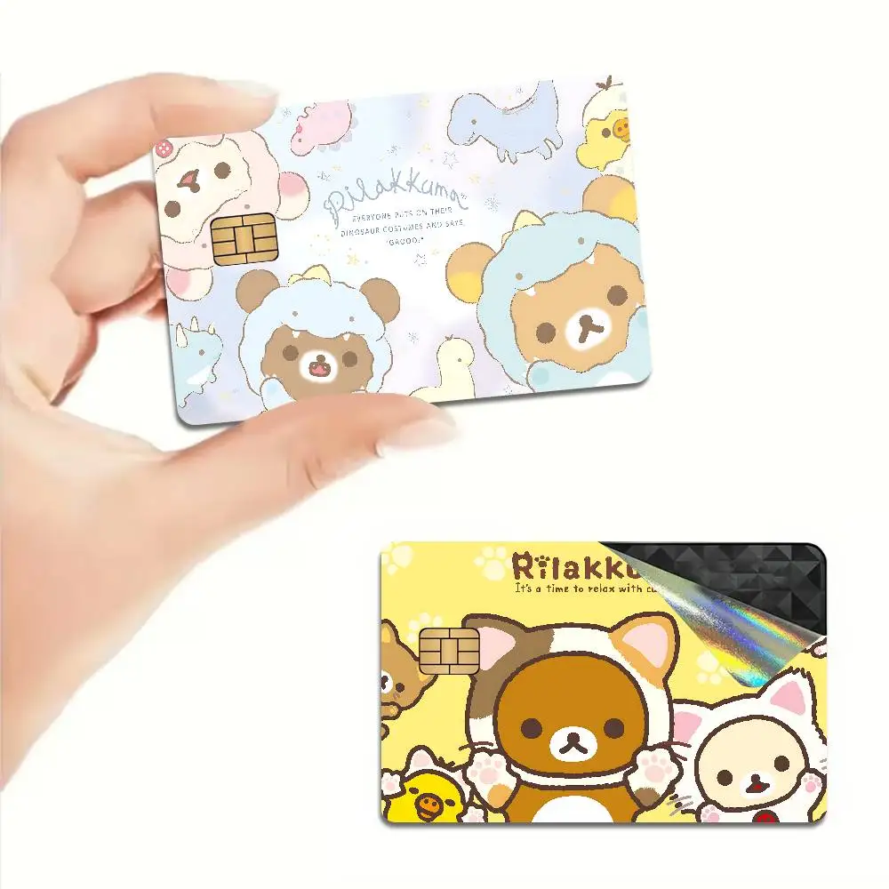 Popular Cute R-rilakkumas bear 100% Hot Sale Amine Credit Debit Bank Card Bus Card Film Skin Sticker