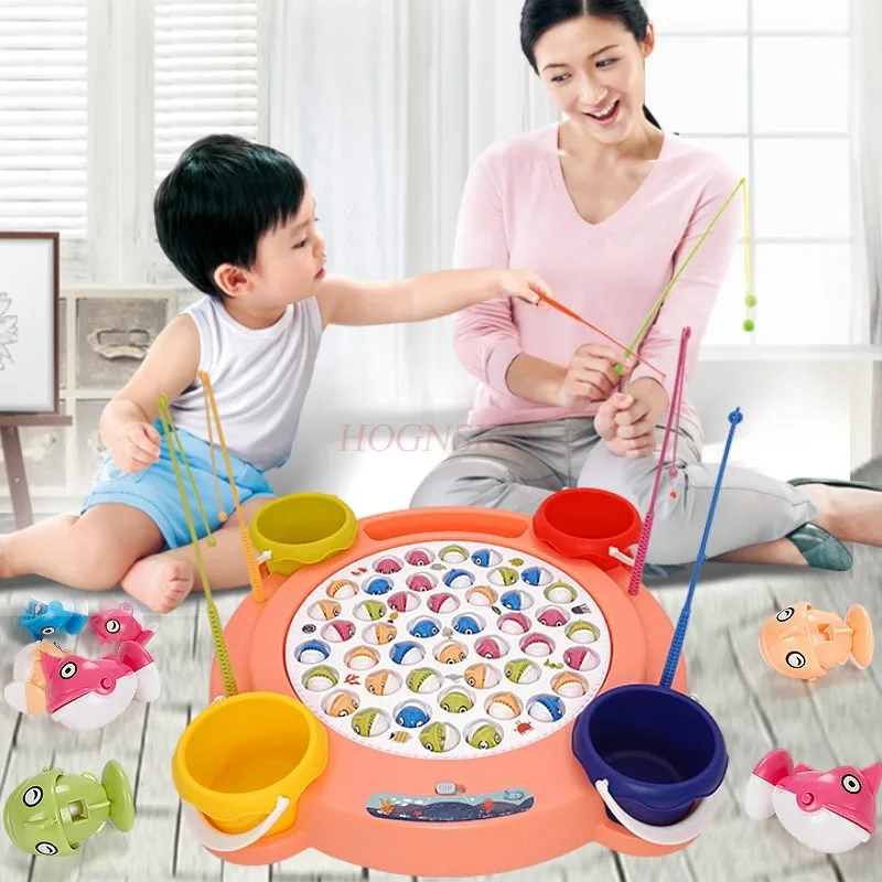 Electric fishing toys, children's puzzle, magnetic fish, baby early education