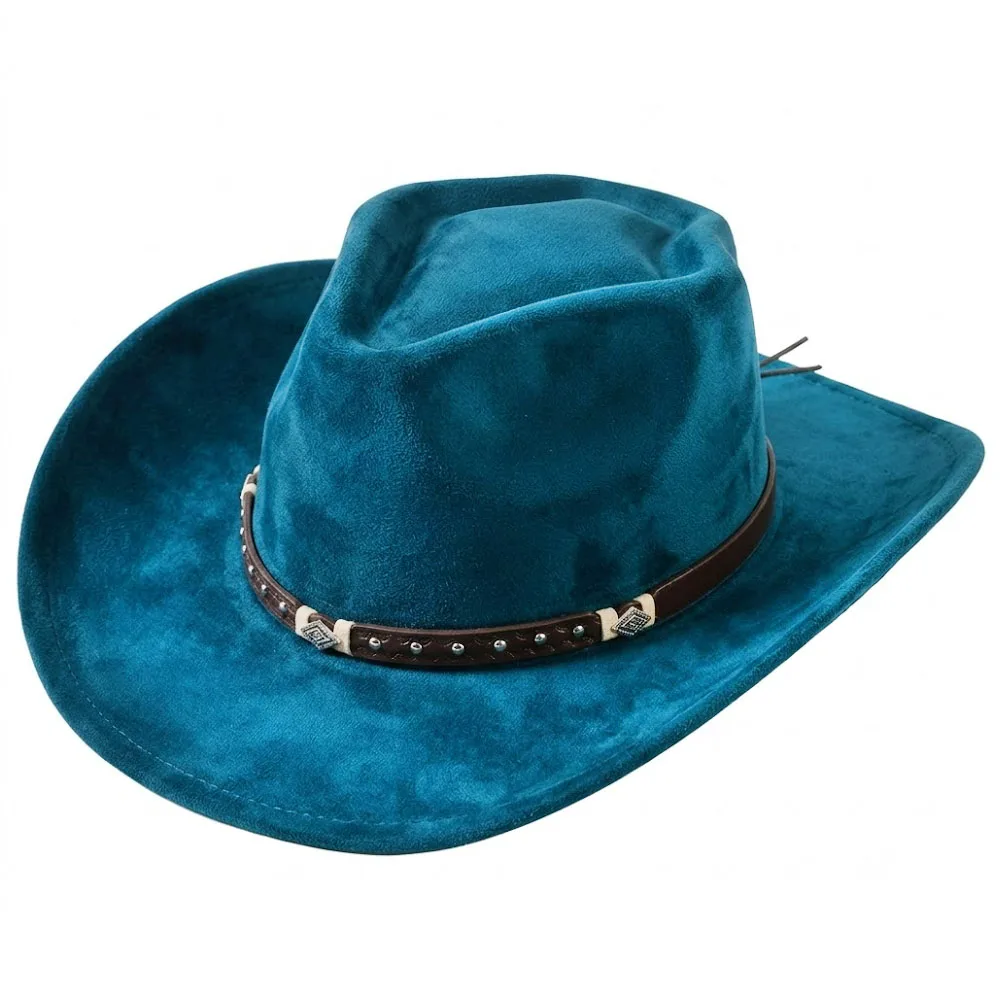 New arrow top Vintage Suede Western Cowboy hat beach hat Cattleman girl party hat stage hat wholesale Cattleman knight hat
