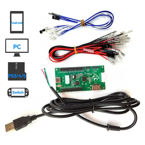 USB Zero Delay Encoder Joystick Hitbox Raspberry Pi PICO Development Board Arcade Game Controller For Xboxone Ps5 PS4 PC Switch