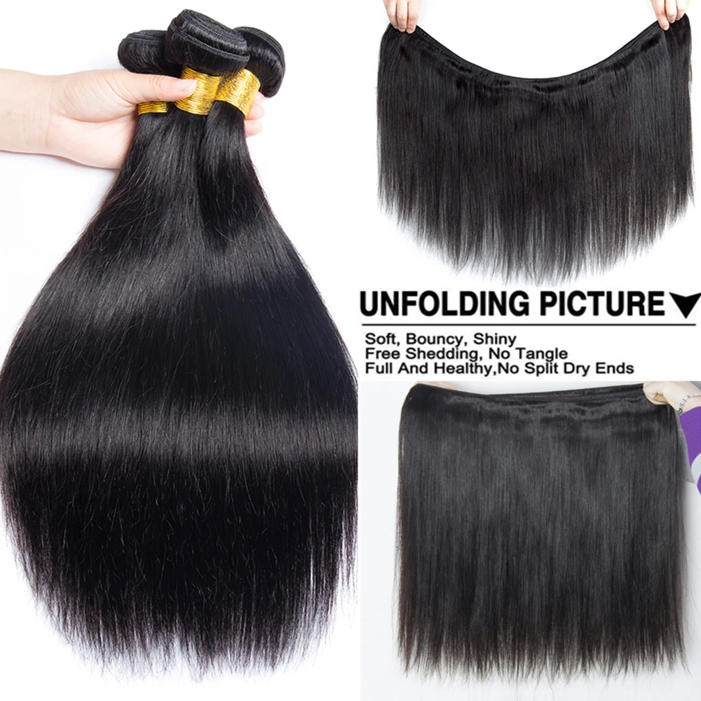 Straight Human Hair Bundles Malaysian Remy Raw Hair Bundles Weft 30Inch Straight Hair Weave Bundles JupadeHuman Hair Extensions