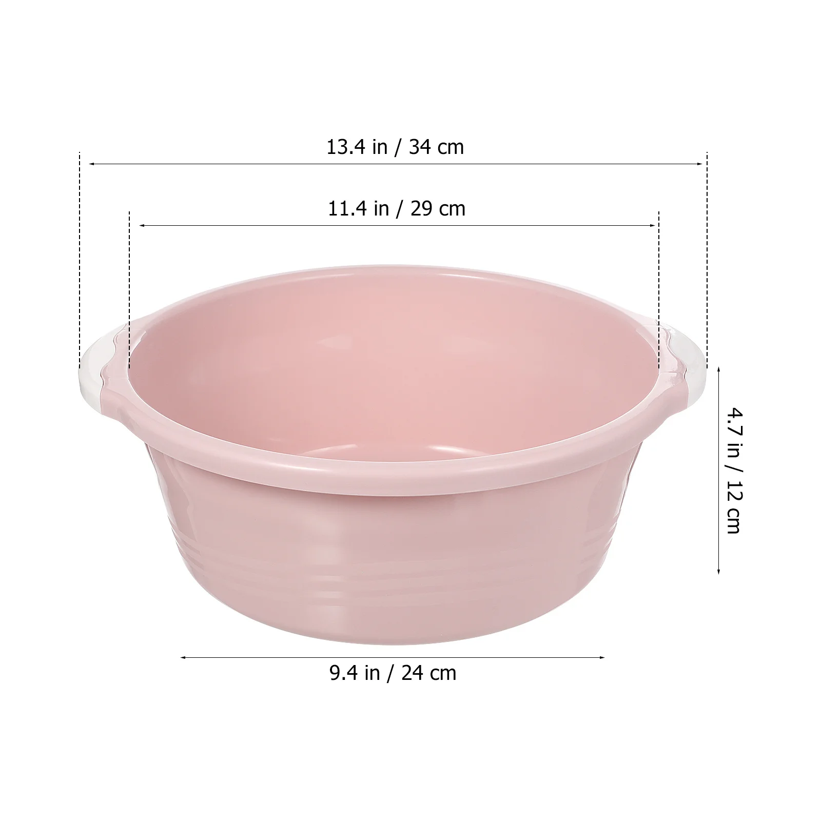

2pcs Plastic Wash Medium Size Pink Home Bathroom Foot Basin Anti-Slip Durable Household Washing Basin Classical Fashion Bucket