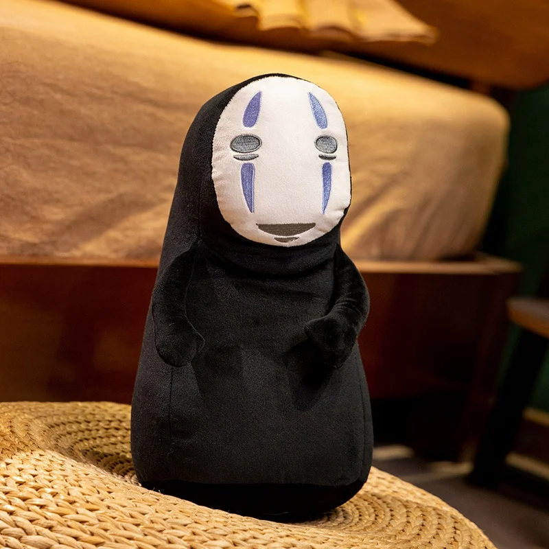 Spirited away filme sem rosto homem plushies recheado anime estilo japonês figura brinquedo adorável fofinho travesseiro presentes de aniversário menina