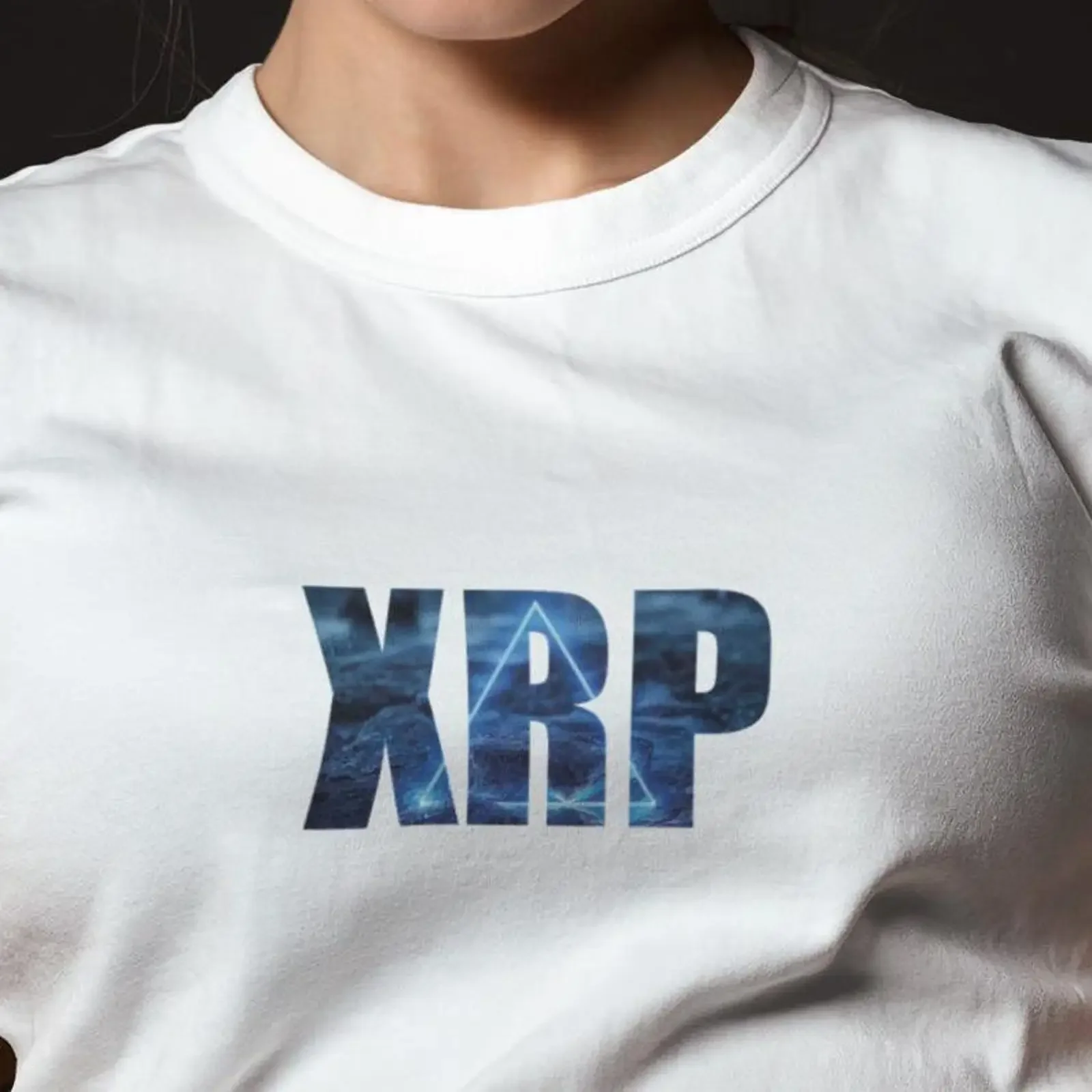 XRP Crypto T Shirt Futuristic Neon Theme vintage Washed homme Soft streetwear fashion Top For Everyday Wear Slightly