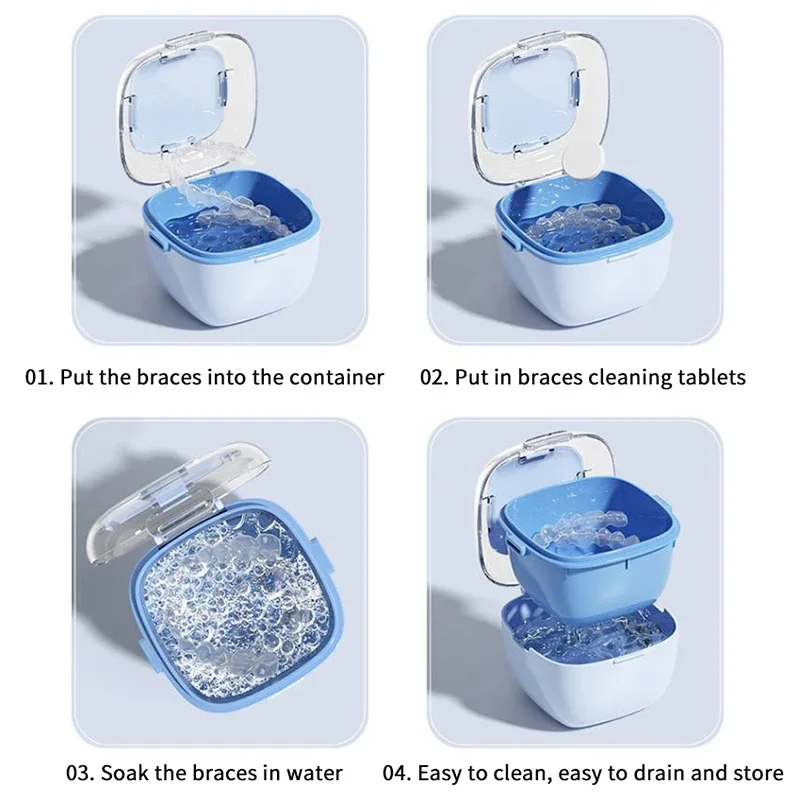 10Pcs Retainer Case Portable Mouth Guard Box Oral Cleaning False Teeth Denture Storage Box Teeth Aligner Braces Box