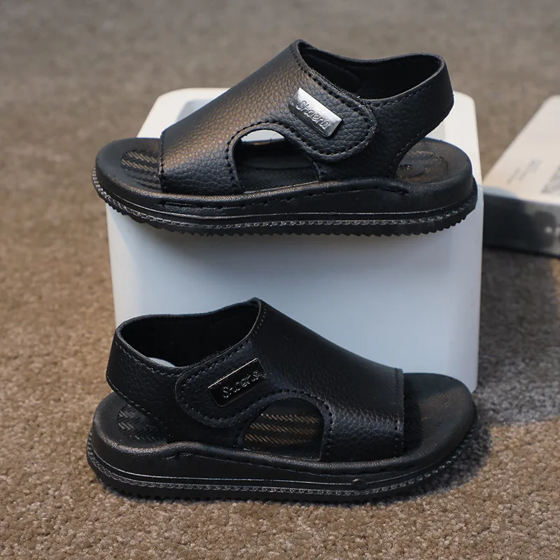 

Summer Handmade Shoes Boy Girl Velcro Sandals Soft Leather Children Beach Shoes Casual Sports Sandals Kids Home Outdoor Slippers