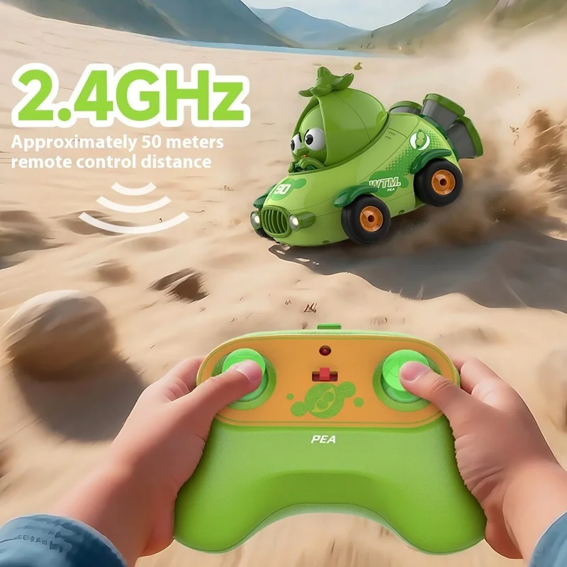Child Electric Remote Control Car Racing Peashot Design Speed Rc Toy Car Boys Girls Gift Wholesale