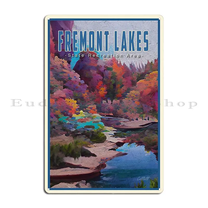 State Recreation Husker Fall Midwest Fremont Lakes Nebraska Metal Sign Party Plates Kitchen Design Designing Tin Sign Poster