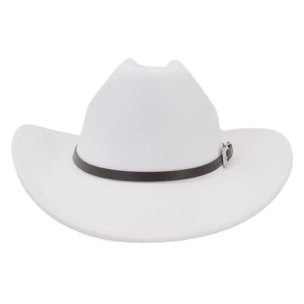 Neuer Vintage-Hut im Western-Stil für Herren, Cowboy-Hut mit Gürtel, Winter- und Herbstmodell, Hut mit aufrollbarem Schirm, Cowgirl-Jazz-Kirchenhut, Sombrero Hombre. – Detail 9