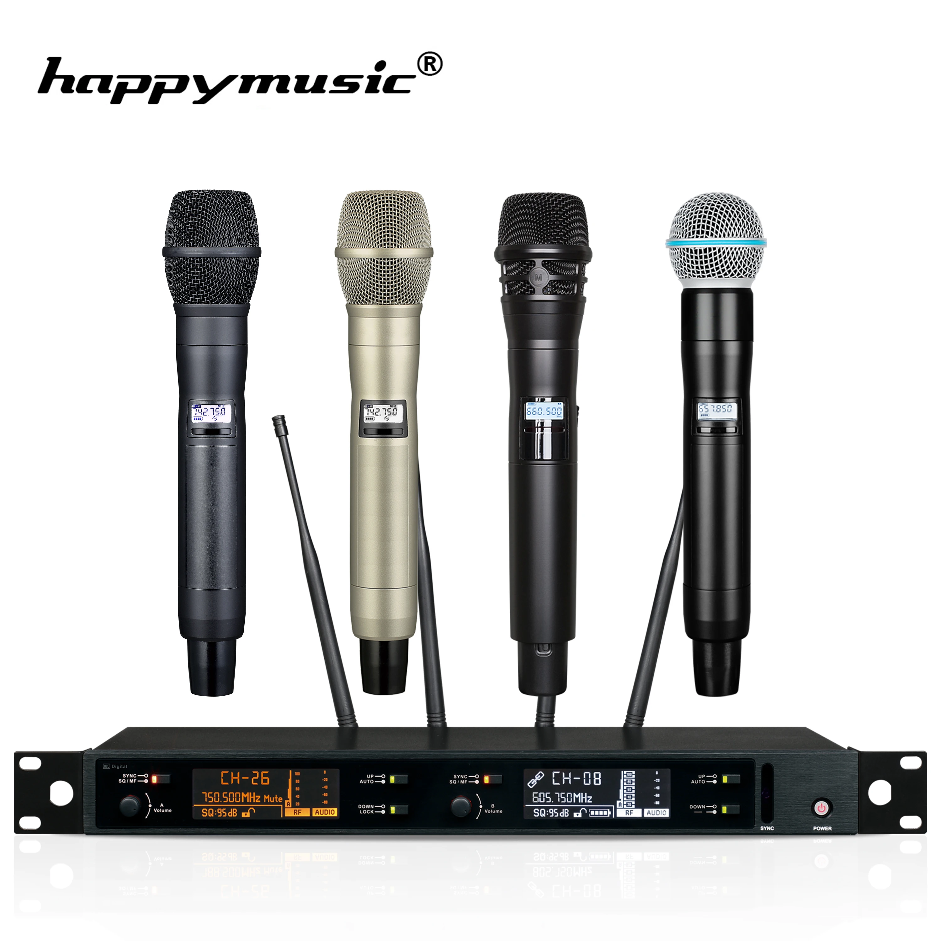 

220D BETA58 SKM8 True Diversity Digital Wireless Microphone Professional Performance System Mic Digital Pilot System 500-820Mhz