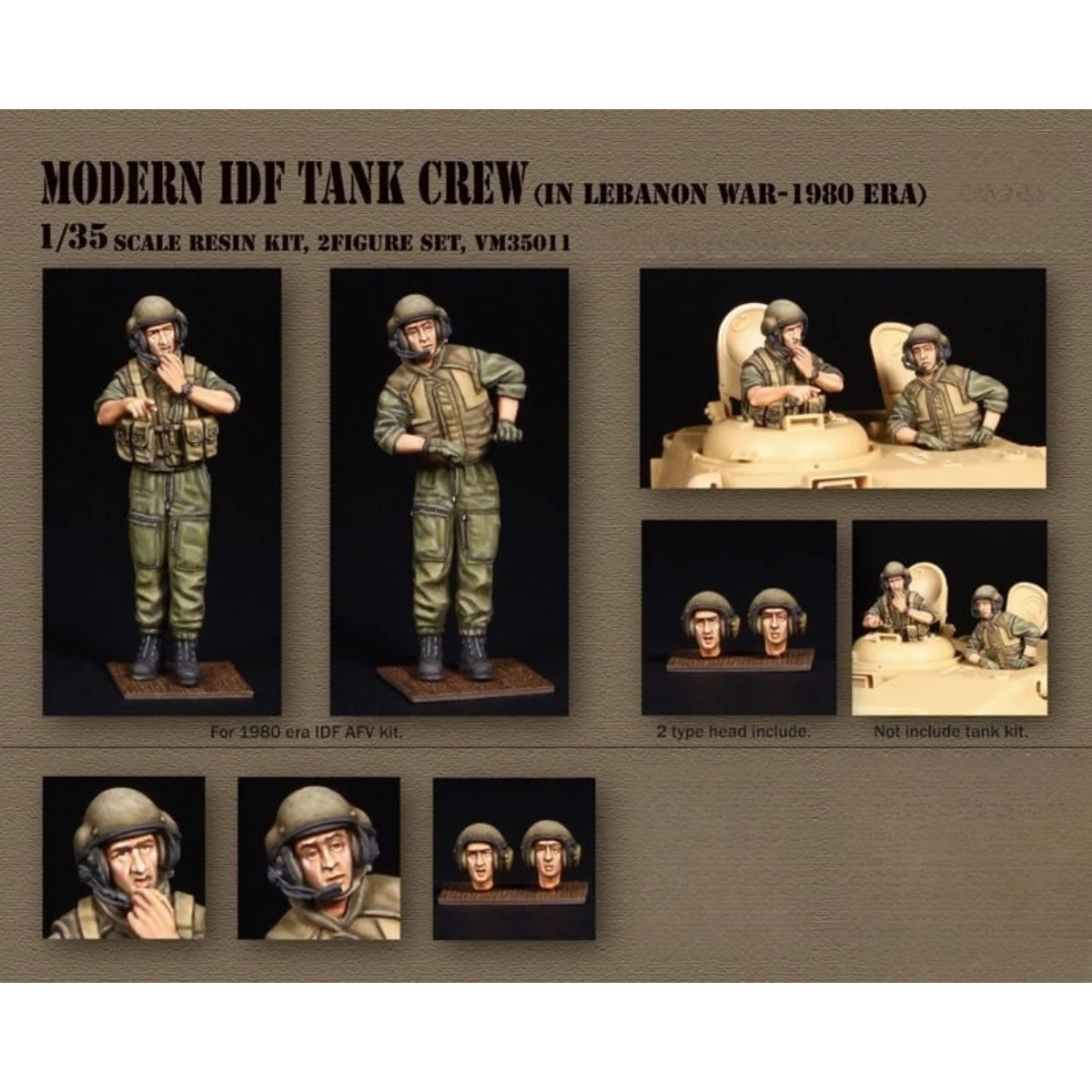 

Комплект неокрашенной модели из смолы 1/35, военная тема, современный израильский экипаж танка в разобранном и неокрашенном виде GK, 1536R