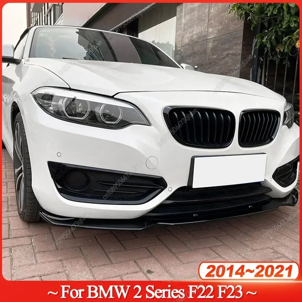 

For BMW 2 Series F22 F23 2014-2021 3Pcs Car Front Bumper Lip Splitter Diffuser Bodykits Tuning Protector Spoiler ABS Gloss Black