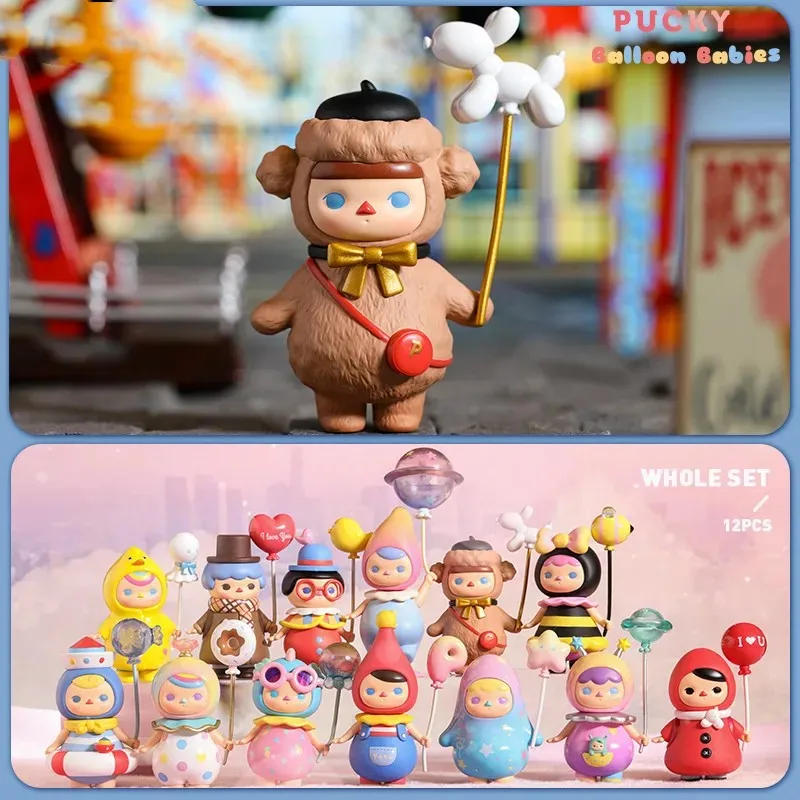 Pop Mart Pucky Ballon Baby 'S Serie Kawaii Anime Actie Figuur Ornament Beeldjes Interieur Desktop Poppen Model Meisjes Cadeau