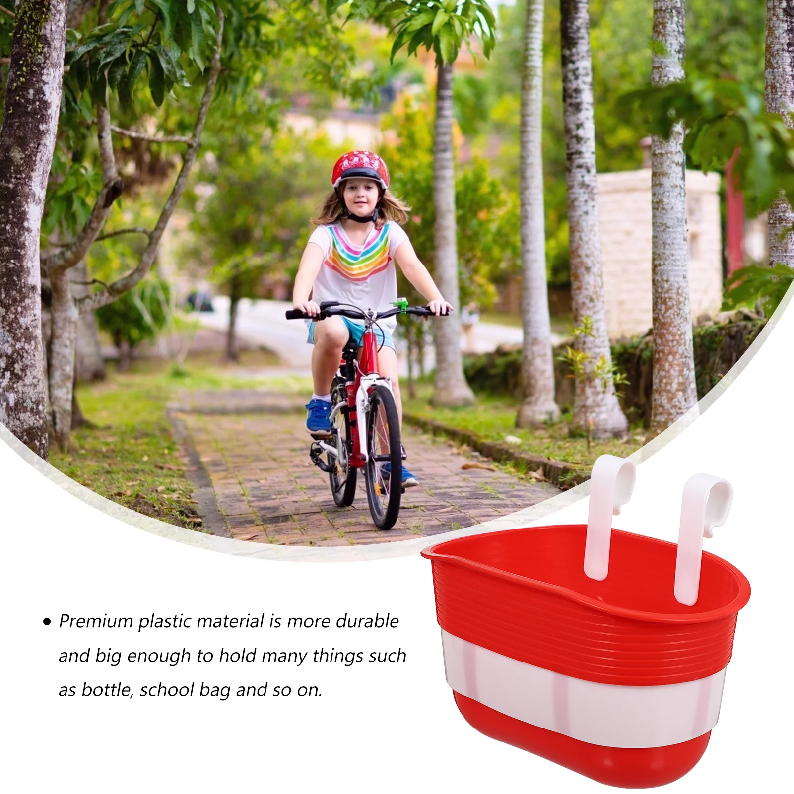 

2Pcs Scooter Bike Basket Sturdy Plastic Front Handlebar Storage Basket for Balance Bike Scooter Accessories