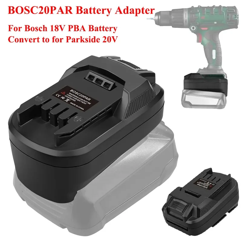 BOSC20PAR-Batterieadapter – zum Umwandeln von Bosch 18-V-PBA-Lithium-Ionen-Akkus für Parkside 20-V-Lithium-Ionen-Elektrowerkzeuge. – Detail 3