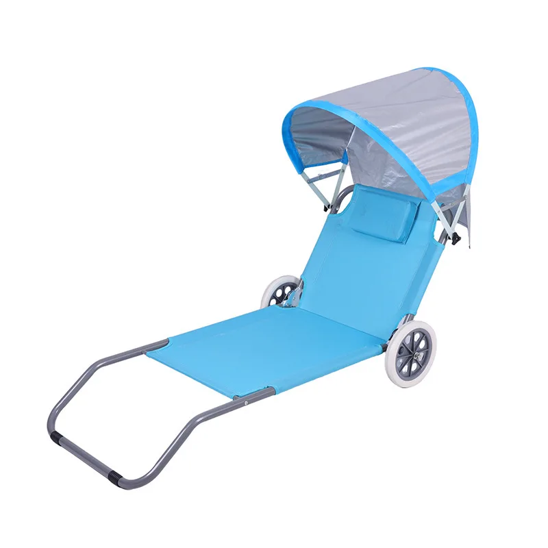 Picnic camping back chair will carry awning leisure lounge chair outdoor folding lunch break wheeled beach chair car