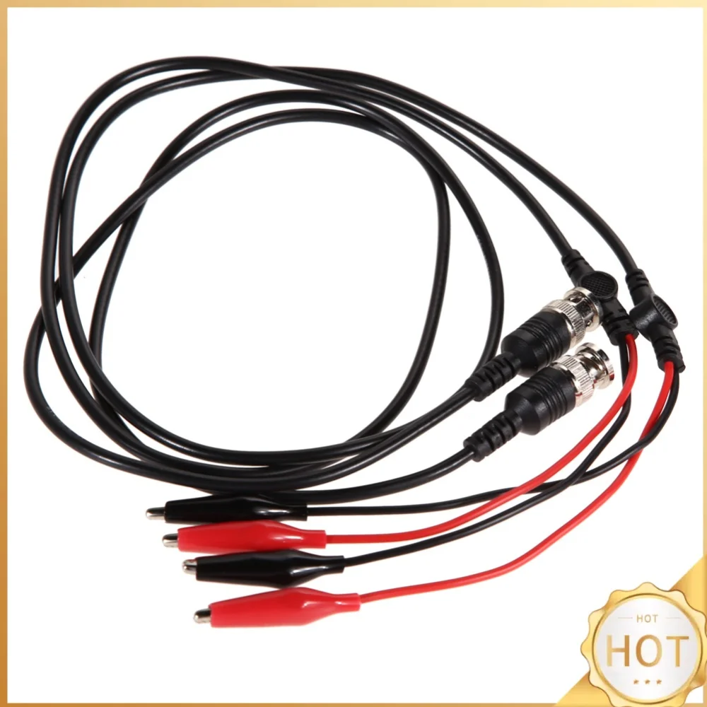 2 Pcs 98cm BNC Q9 To Double Alligator Clip Cables Connector Test Cable Probe Leads BNC Test Leads Kit for Electrical Working