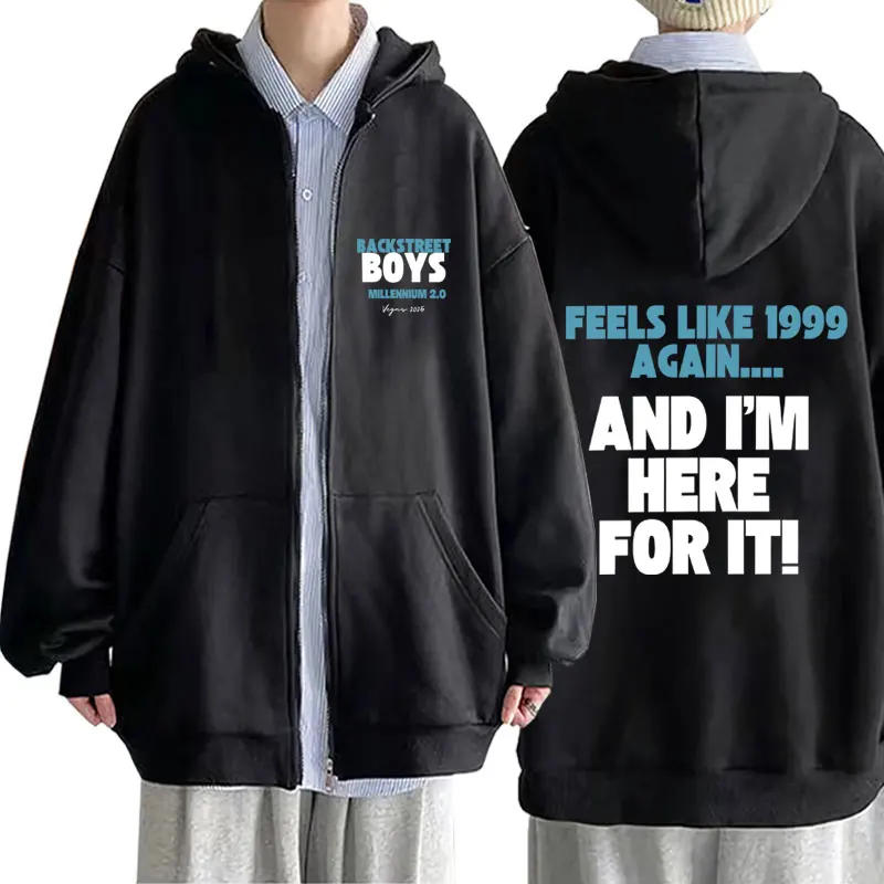 

Rock Brand Backstreet Boys Millennium 2.0 1999 To Vegas 2025 Tour Zipper Hoodie Men Women Fashion Pop Music Zip Up Jacket Coat