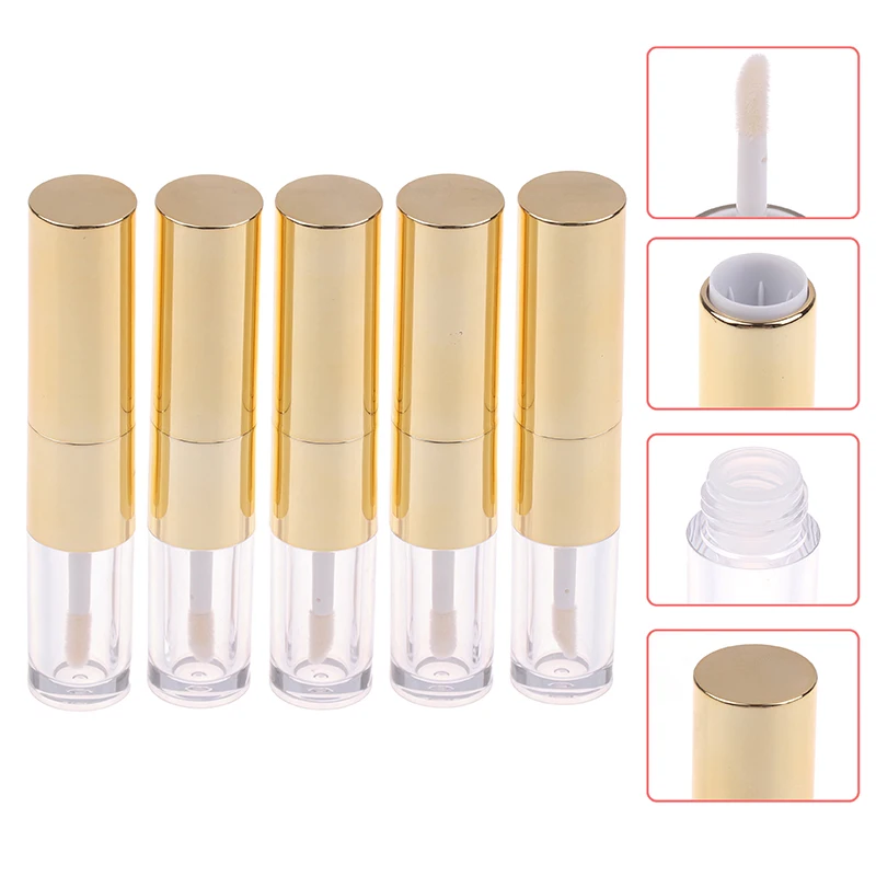 مزدوج نهاية فارغة 2.5 مللي أنبوب ملمع الشفاه الشفاف إعادة الملء زجاجات بلسم الشفاه حاويات أحمر الشفاه للسفر النساء الفتيات DIY ماكياج #3