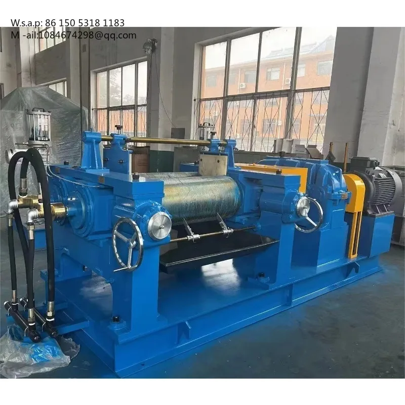 XK-400*1000 Automatic Open Two Roll Rubber Mixing Mill Machine 45KW Motor 18-35kgs Capacity Water Cooling