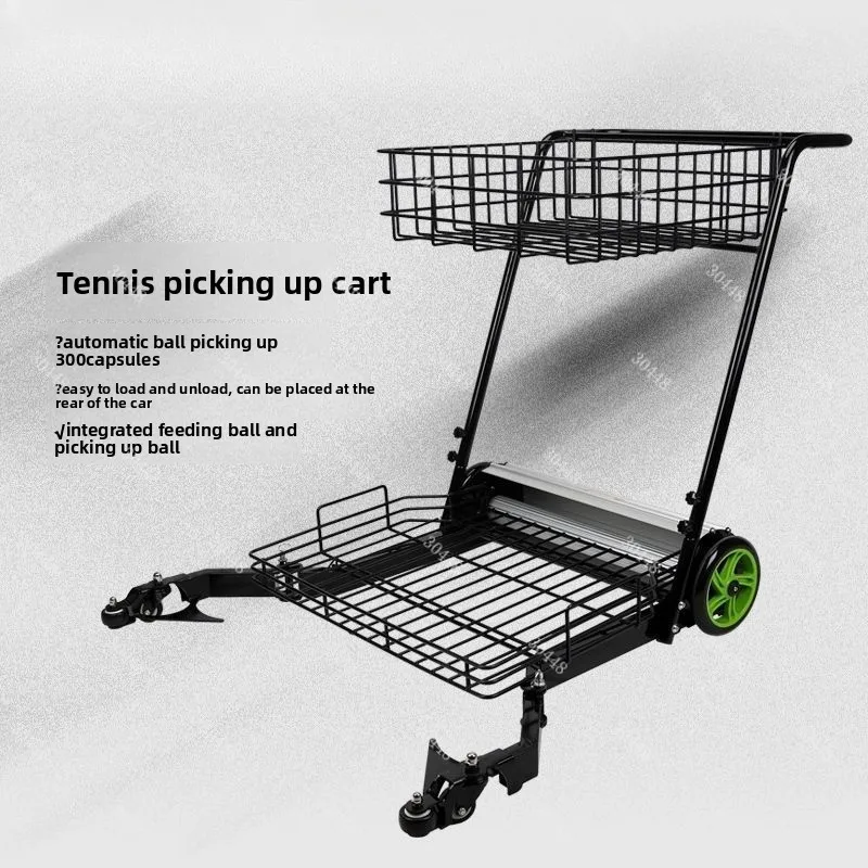 

Tennis Ball Collector Cart Automatic Ball Picker Portable Training Tennis Push Cart Mobile